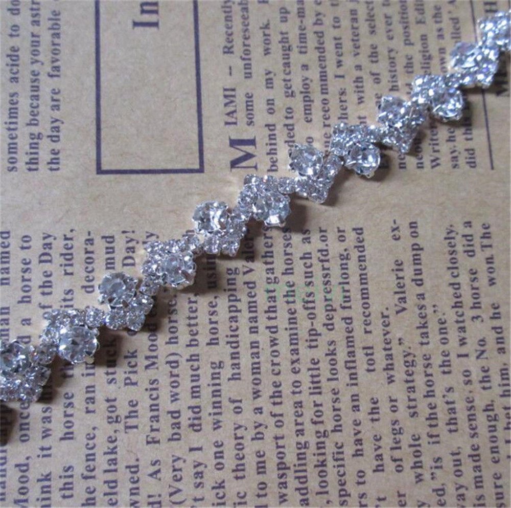 Ruban à Strass Avec Frange 30 Cm - Argent 30mm De Large - Pour Décoration Robe, Ceinture, Accessoire Mariage & Soirée - 13