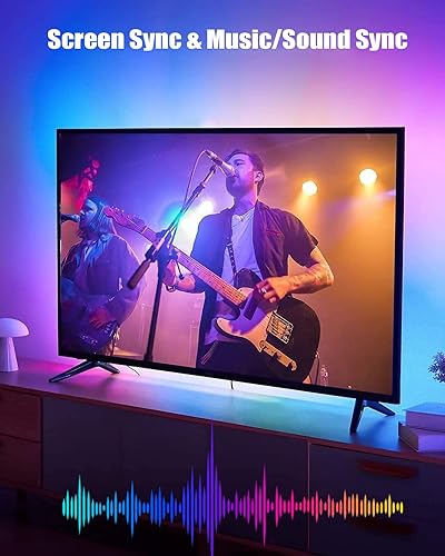 Miniatura 2 de TOLOYE Retroiluminación LED para TV con caja de sincronización HDMI, retroiluminación de TV RGBIC para televisores de 55 a 70 pulgadas, PC, TV de
