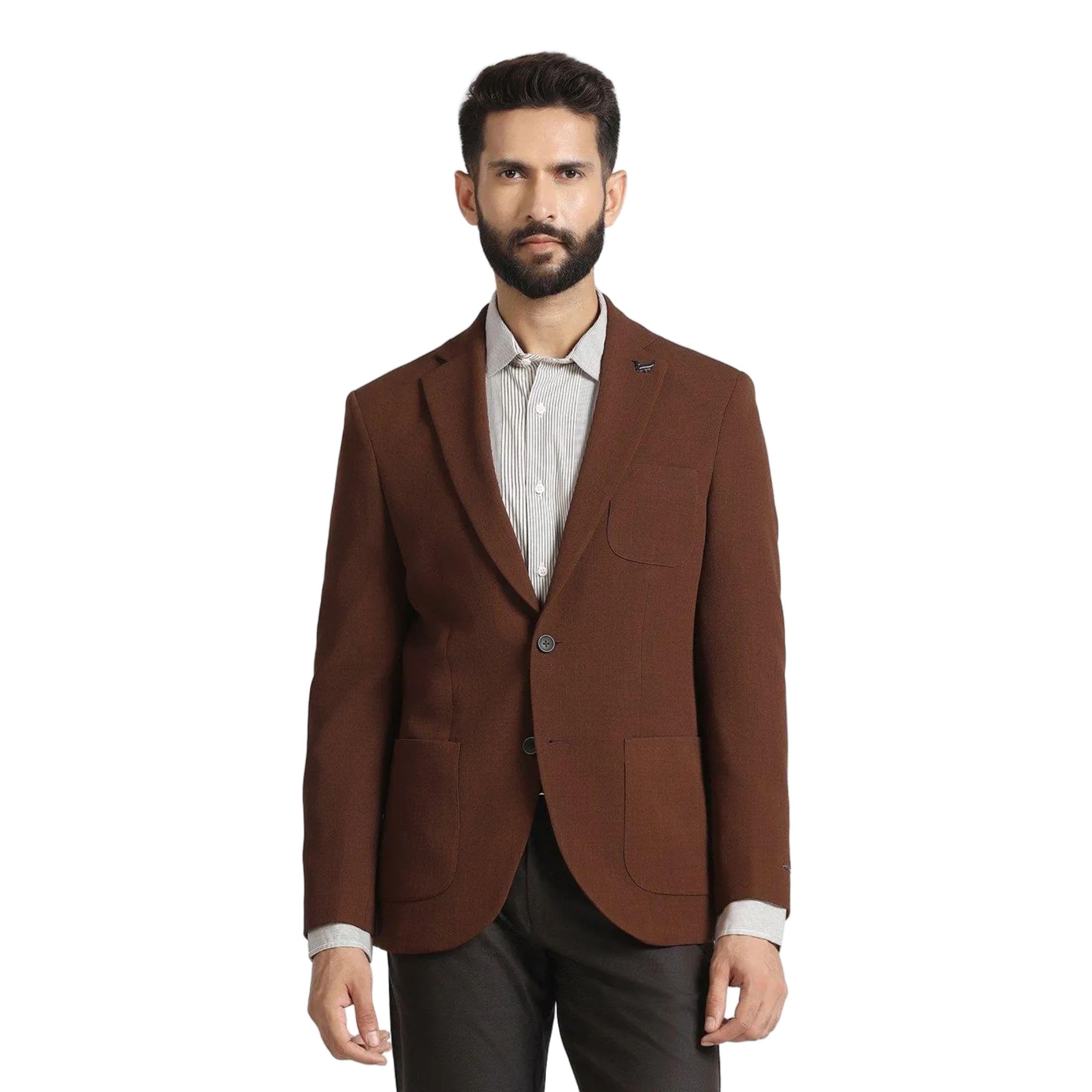 Men Poly-Blend Solid Slim Fit Blazer-image-40