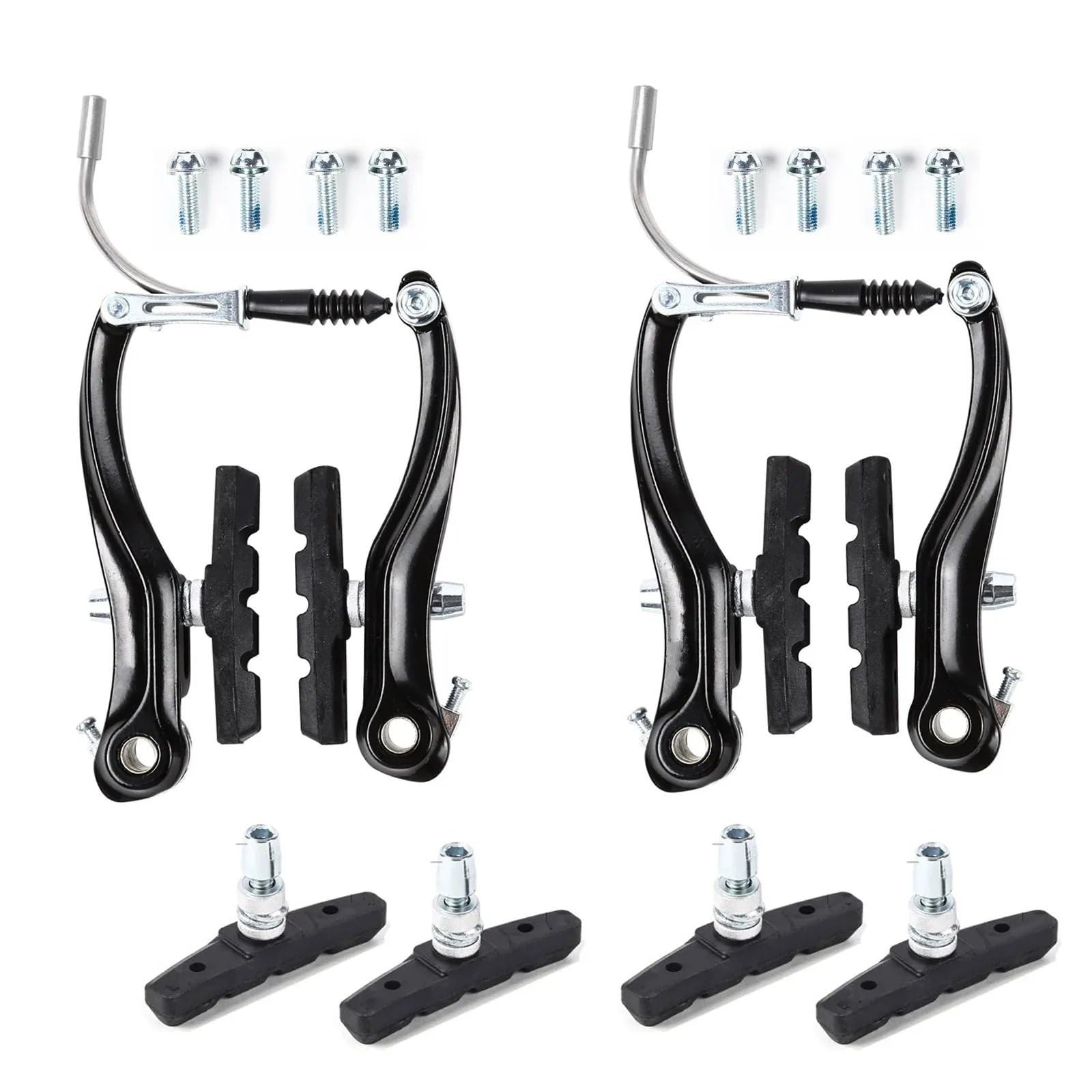 Oapncbvy Caliper-1Pair Bicycle V Brakes Set Aluminum Alloy Bike Brake Lever Line Pulling V Brake Caliper Cable Road Bike Brake Kit Bicycles Rear Brake Drum Bike Rear Brake Drum(Caliper-1Pair)