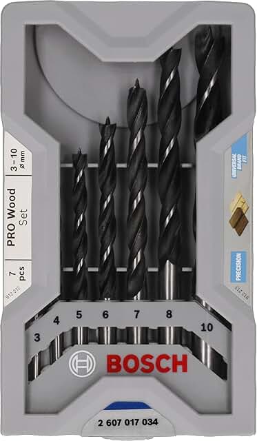 Bosch 2607017034 Professional 7-Piece Robust Line Brad Point Drill Bit S...