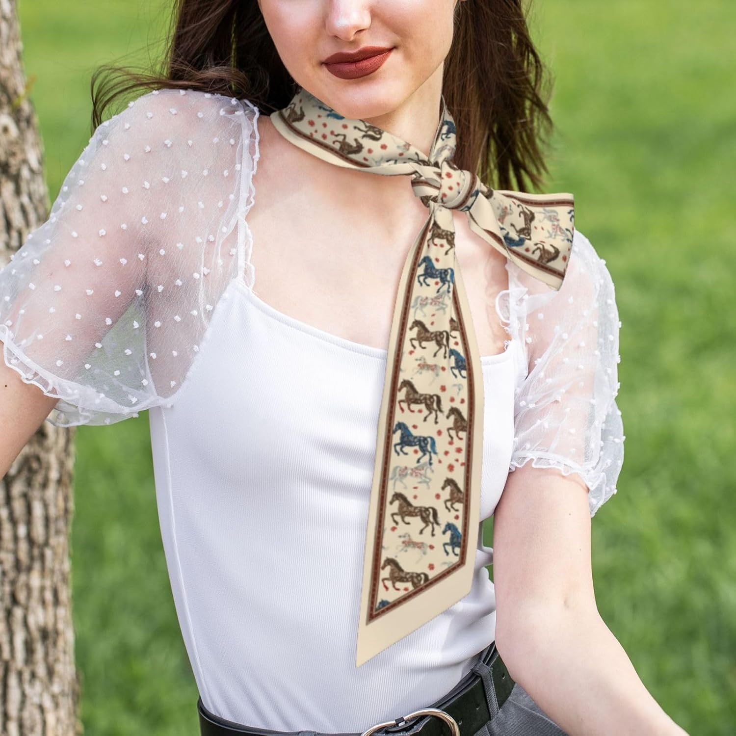 Head Scarf Hair Neck Scarves for Women Fashion Purse Bag Scarfs Handbags Silky Satin Headscarf Charms - Image 4