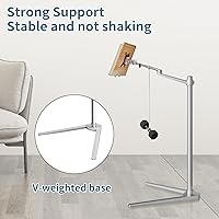 Vista 5 de Shikha Soporte ajustable para computadora portátil, soporte para tableta, base de trípode, soporte manos libres para portátil, teléfono y tableta