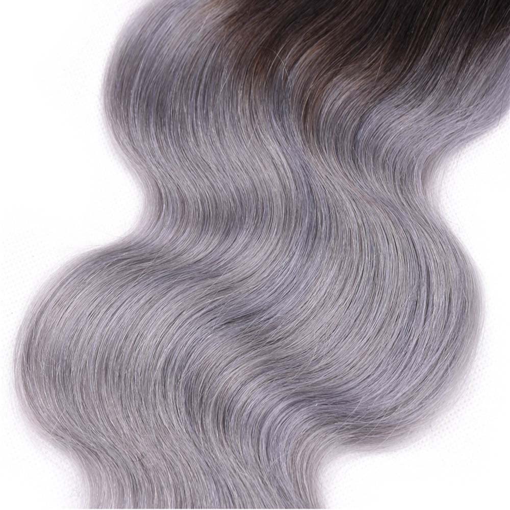 Amazon.com : 1B Grey Human Hair Bundles Ombre Grey Bundles  display picture 1