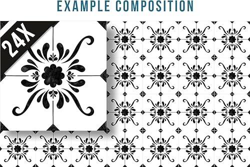 Miniatura 2 de Adhesivos para azulejos de Mi Alma 24 unidades, Talavera, plantillas de pared, calcomanías para despegar y pegar, fácil aplicación, ideal para baño,