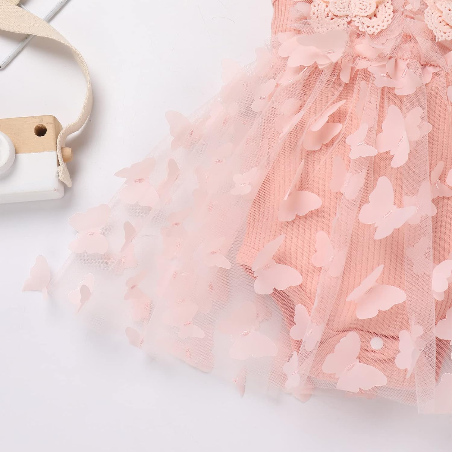 Miniatura 5 de Traje de bebé recién nacida para el primer cumpleaños, vestido de tul de encaje con mariposa, con diadema, sesión de fotos