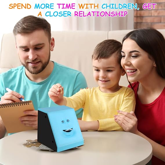 Face Bank, Face Money Eating Box Cute Facebank Piggy Bank for Coins Box Brick Automatic Money Coin Saving Bank for Children Toys Gifts Home Decoration (for up 3 Years Old)