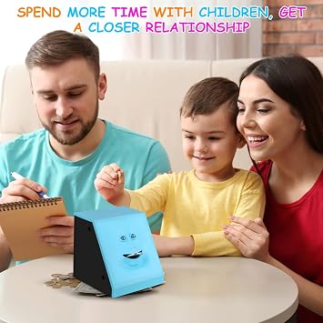 Face Bank, Face Money Eating Box Cute Facebank Piggy Bank for Coins Box Brick Automatic Money Coin Saving Bank for Children Toys Gifts Home Decoration (for up 3 Years Old)