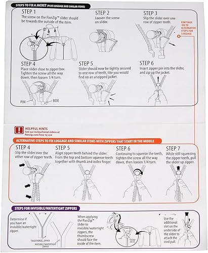 Miniatura 4 de Aqua Fix N Zip Kit de reparación de cremallera de 3 piezas