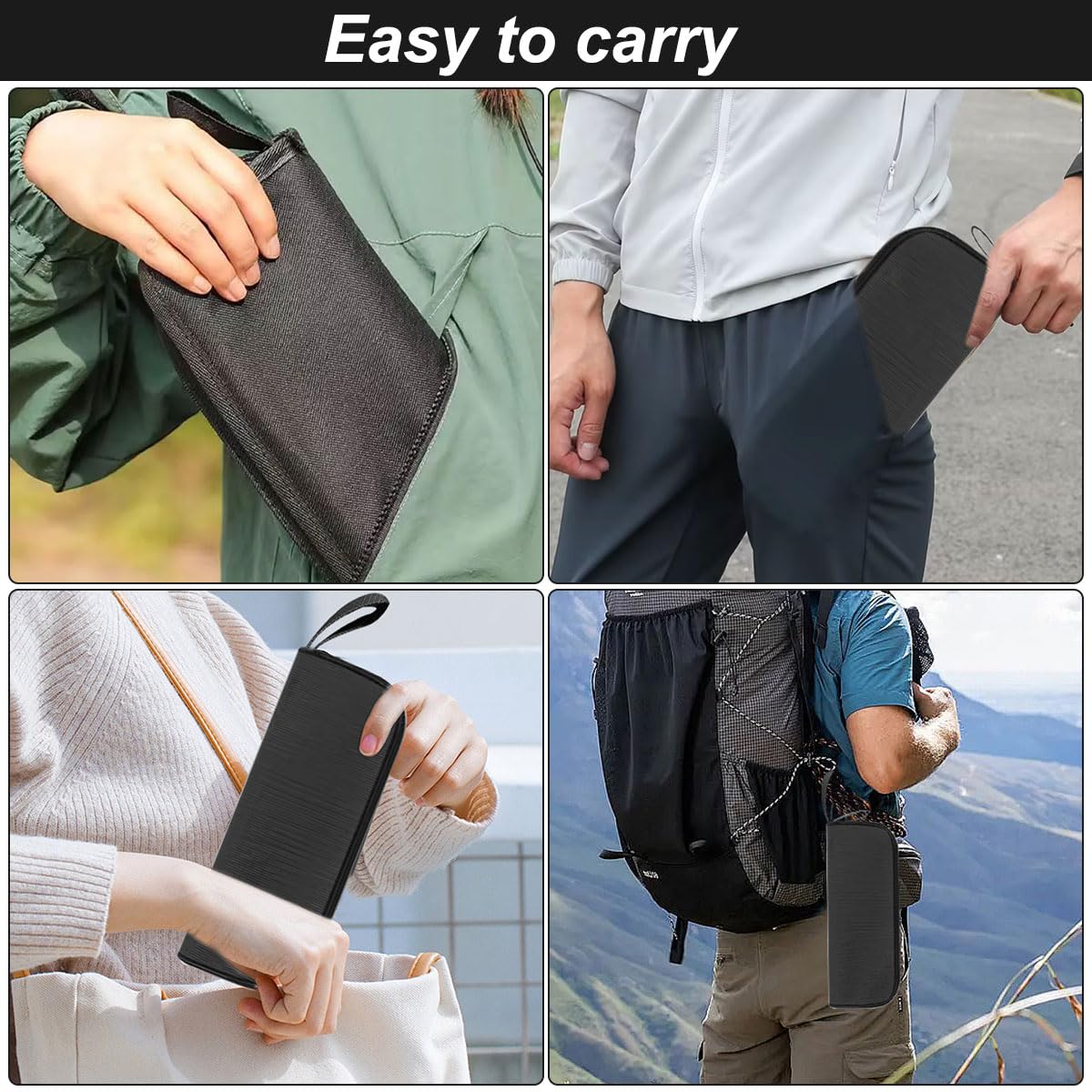 Sgabello da Campeggio, Sgabello Pieghevole Portatile, Sedia Pieghevole Portatile, Mini Sgabello Pieghevole, Leggero Sgabello da Pesca per Viaggi Escursionismo Giardino Pesca Barbecue Spiaggia (Nero)