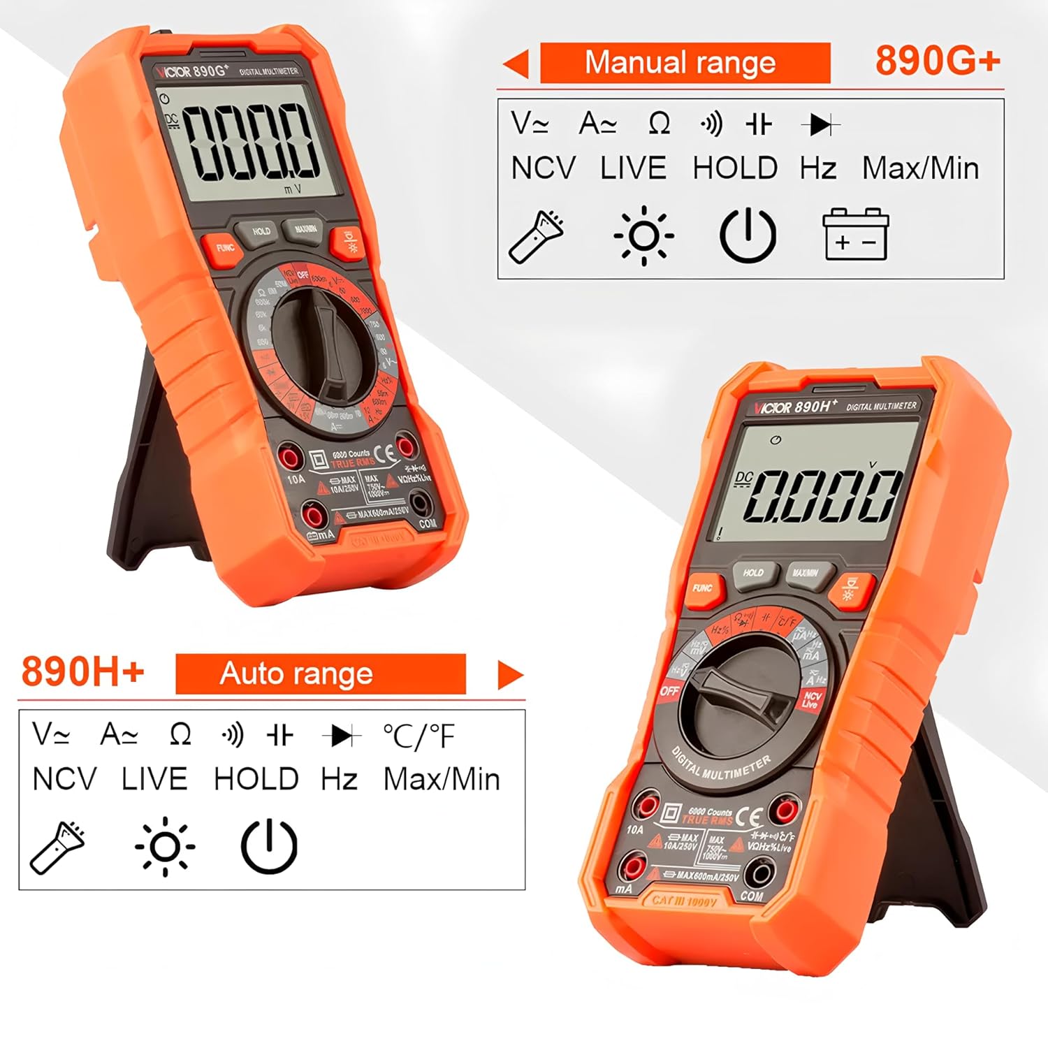 890H+/890G+ Multi-meter tester voltage current resistance capacitance 1000a tester(RUOSHUI 890H+)