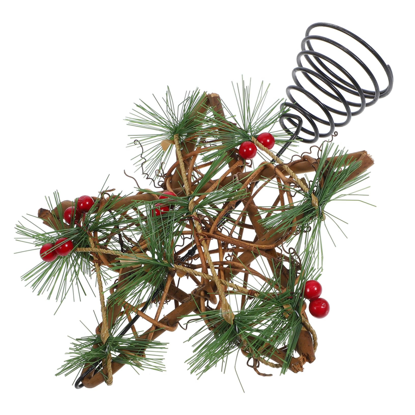 3 Pièces étoile de Sapin de noël Decoration de Bureau décoration de Noel d'arbre en Osier de Sapin de Noël en Osier de Noel Topper étoile de décoration de PRETYZOOM