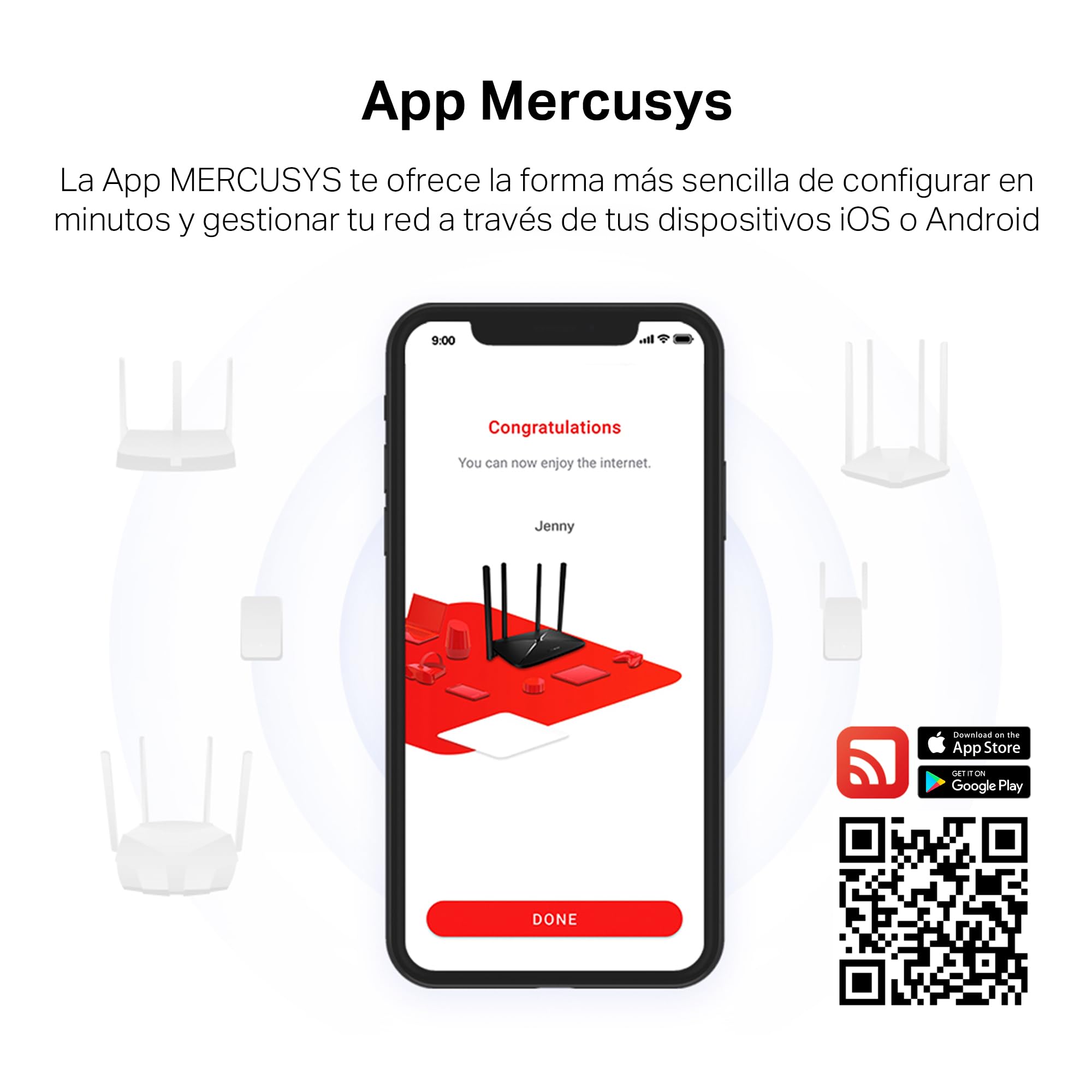 MERCUSYS MW300RE - Repetidor Wi-Fi N300Mbps, Dos potentes Antenas externas, Amplificador, Indicador de señal Inteligente, WPS, MIMO, Configuración de aplicación — view 7