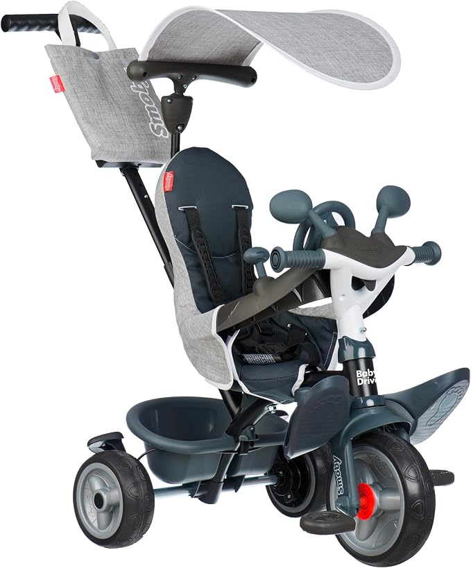 Smoby - Triciclo Baby Driver Confort Gris 3 en 1 Progresivo, Sostenible…