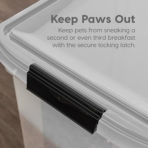 Vista 32 de IRIS USA - Recipiente hermético de 25 libras/33 cuartos de galón. IRIS USA WeatherPro - Contenedor hermético para alimentos para mascotas, con Negro
