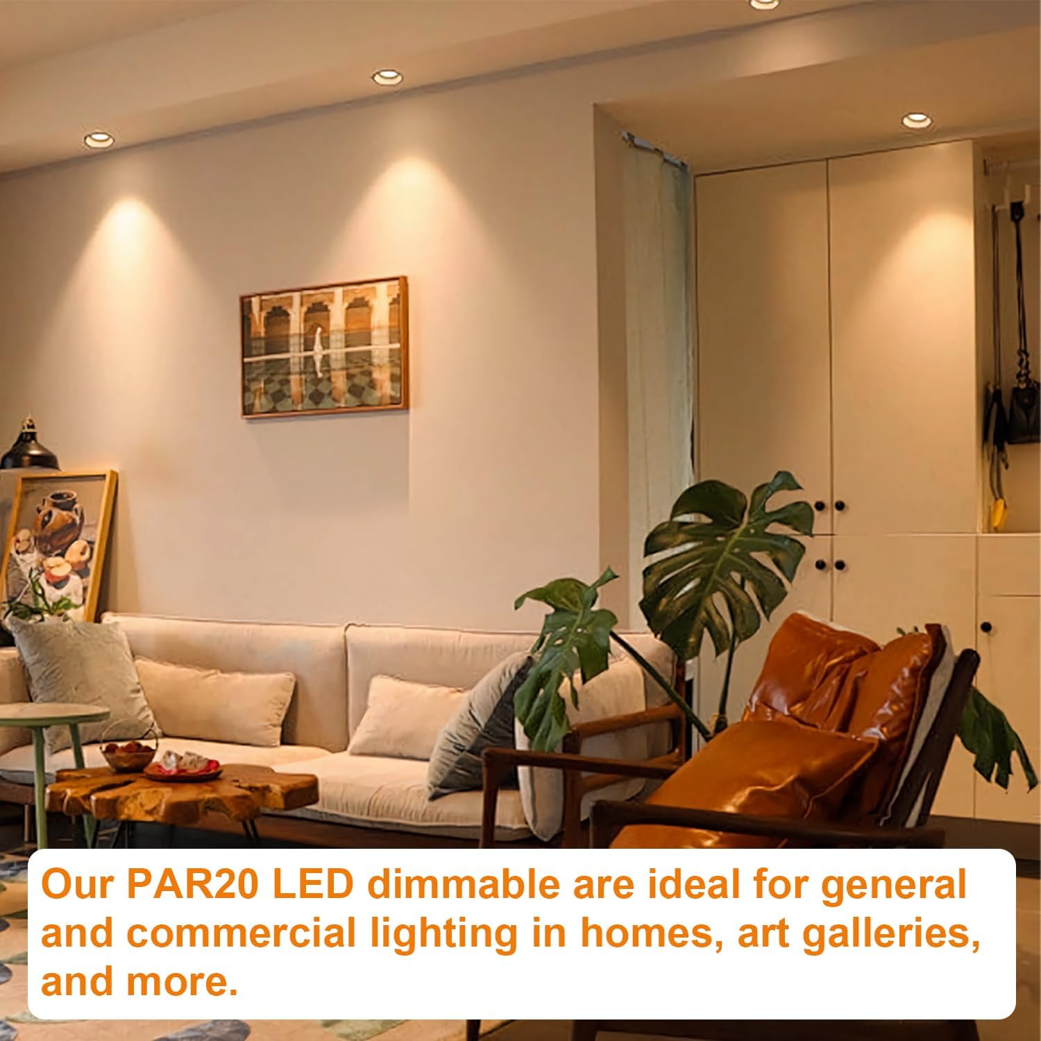 PAR20 LED Bulbs 3000K Warm White, 6PCS High Output 480LM LED PAR20 Flood Light Bulb 7W Equivalent 50W 120V, PAR 20 E26 Base, Flicker Free PAR 20 Dimmable with CRI85+ for Indoor Outdoor Home