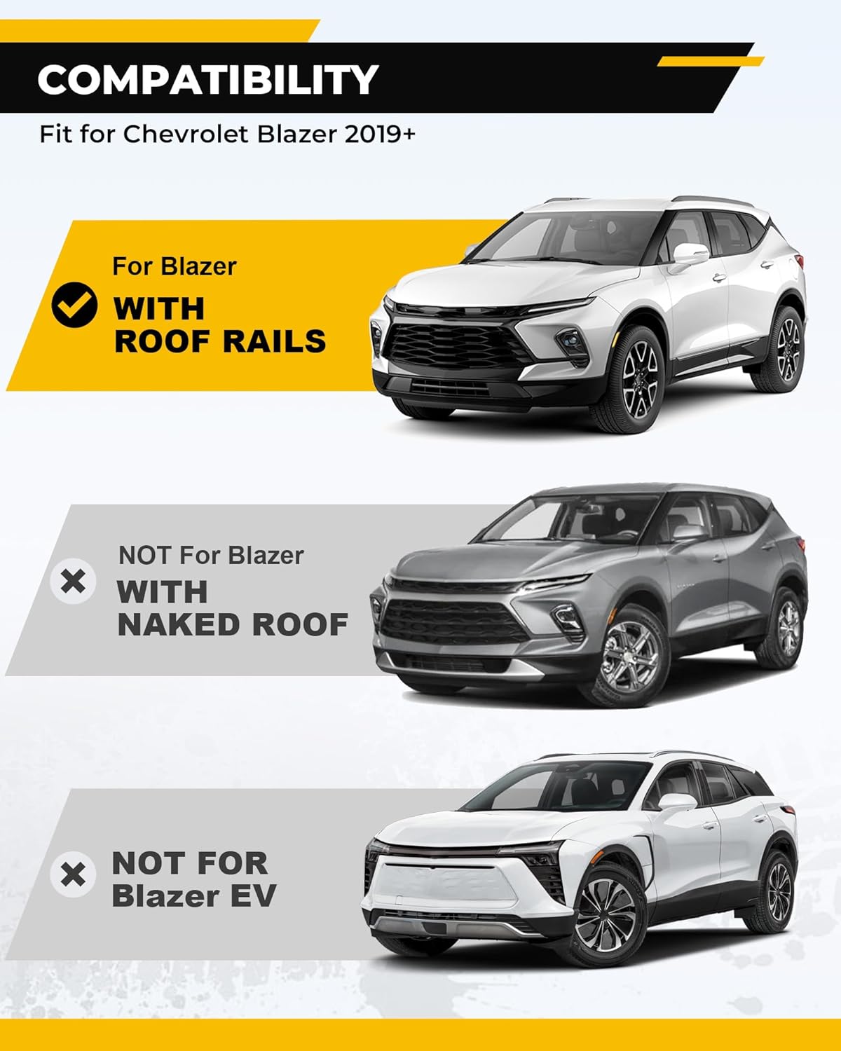 265LBS Lockable Cross Bars Roof Rack Fit for Chevy Chevrolet Blazer 2019-2026 (NOT for EV) Aluminum Crossbars Cargo Bar Luggage Baggage Carrier Rooftop Accessories, for Storage Bag Kayak Canoe Bike