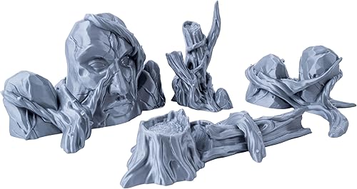 Magical Forest - Árboles místicos de 4 piezas y roca tallada, escala de 281.260 in, terreno RPG de mesa