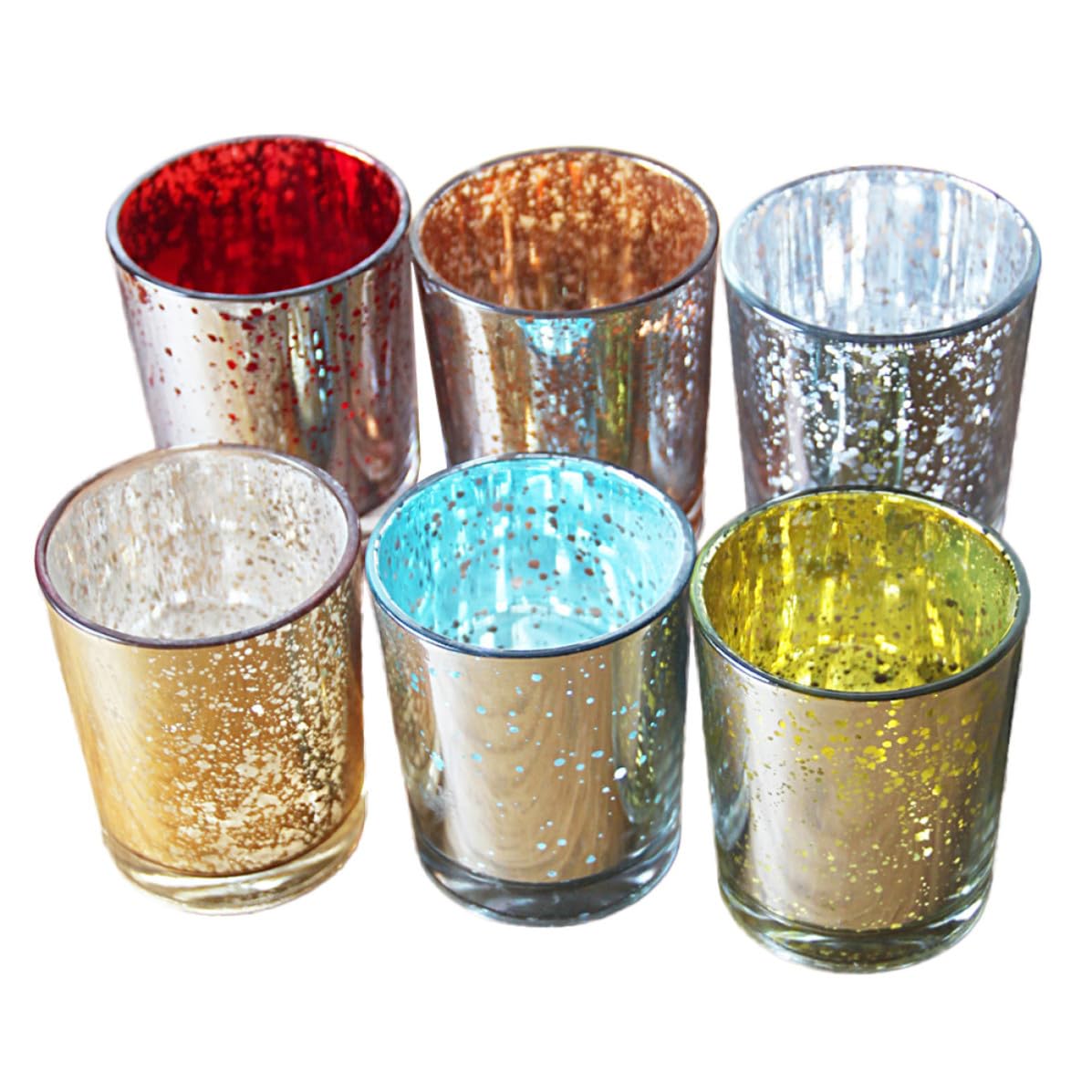 12 Stück Glas Teelichthalter Selbstgemacht Kerzenhalter aus Glas Gelb