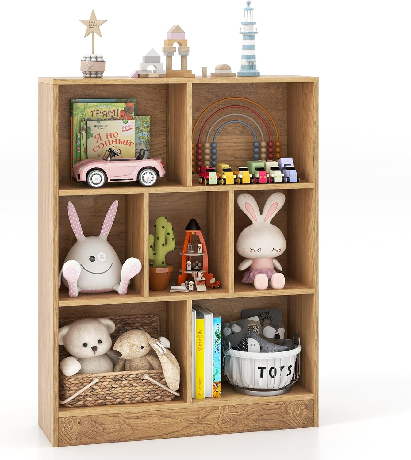 Costzon Montessori Shelf, 7Section Toy Storage Organizer