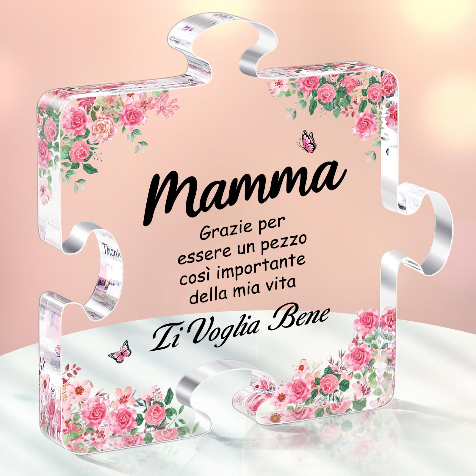 1pc puzzle plaque, regali per - puzzle in di acrilico , toccanti, regali di compleanno incisi per , compleanno san valentino, regalo per donne/madrestra da figlia e figlio, per la decorazione