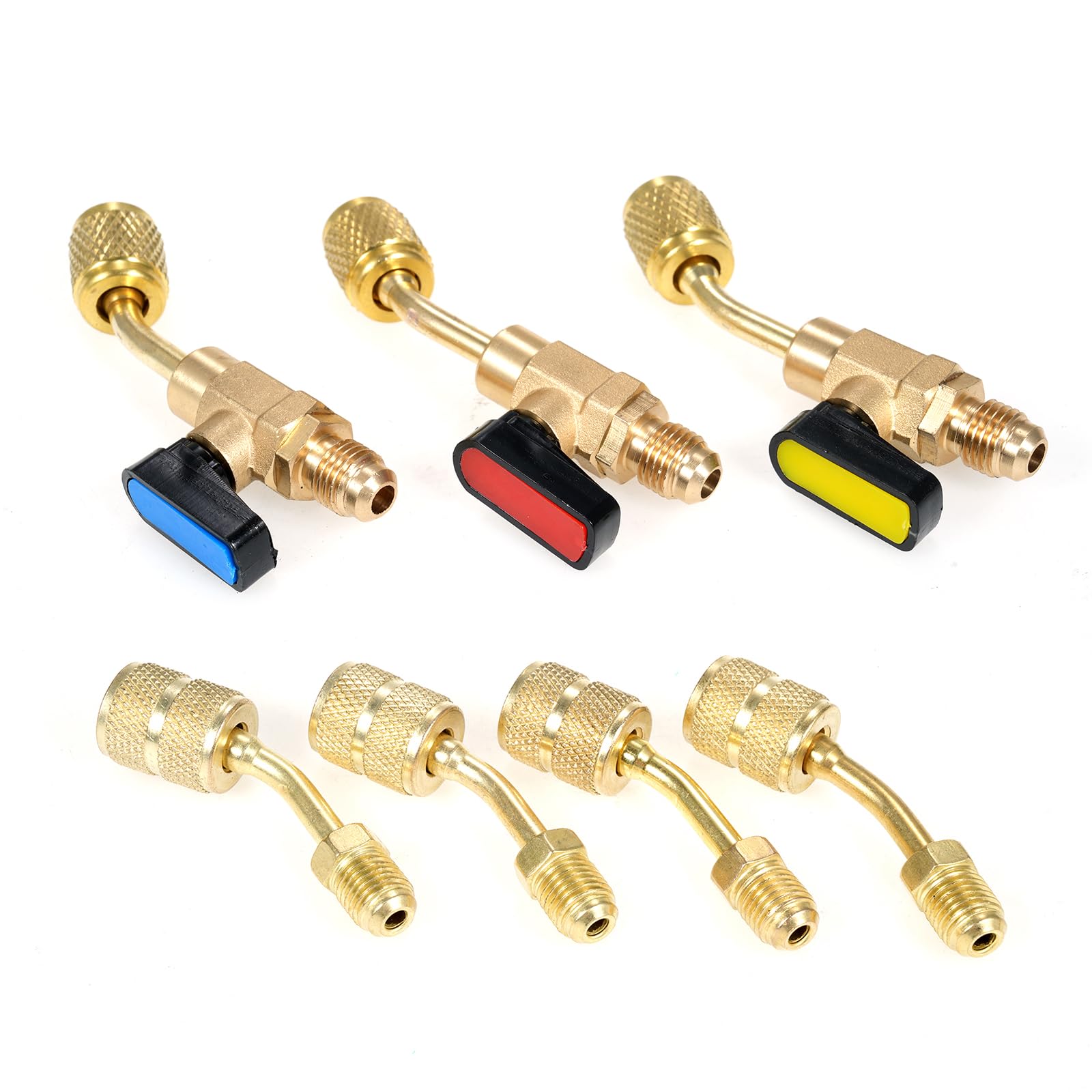 Robinet boisseau sphérique coudé HVAC pour recharge fréon R22 R134A et raccord mini split R410A