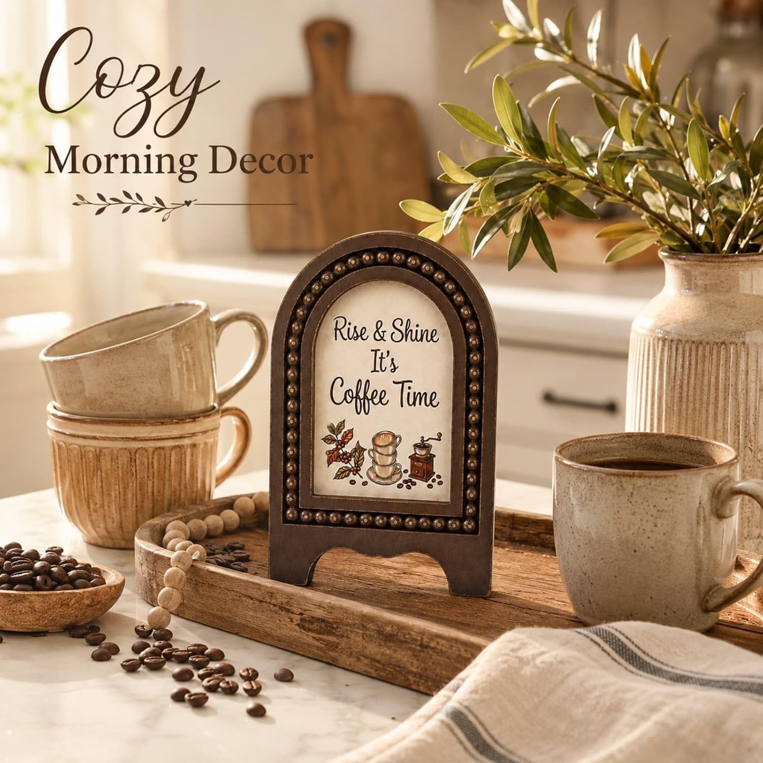 Coffee Bar Sign Cafe Station Kitchen Table Shelf Desk Home Decor image 5