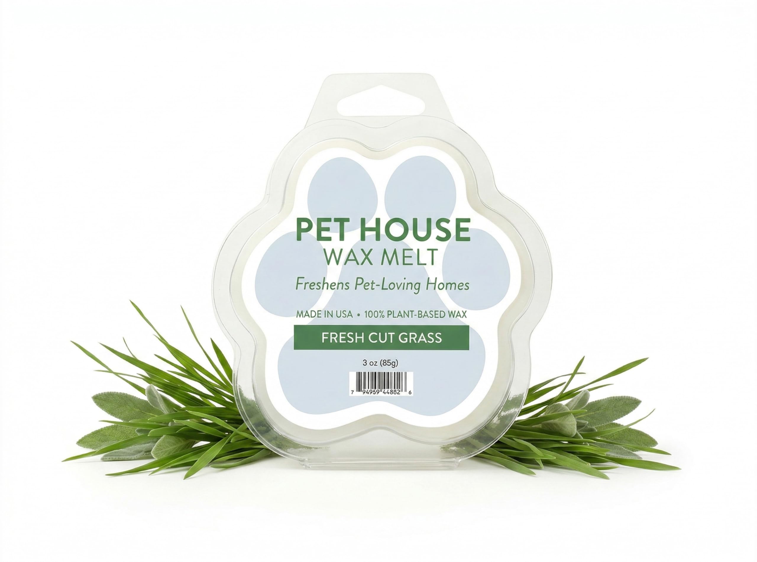 Fresh Cut Grass Scented Wax Melts Plant-Based Wax, 2 Pack Pet House