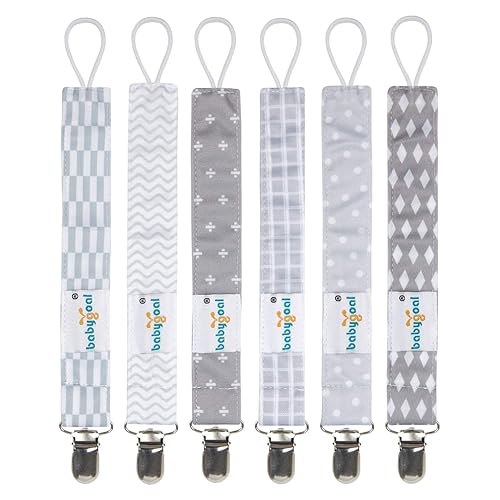 Miniatura 16 de Babygoal Clips para sujetar chupetes, paquete de 6 unidades para niños y niñas, se adapta a la mayoría de los chupones y Binkies 6MP10 02 Color
