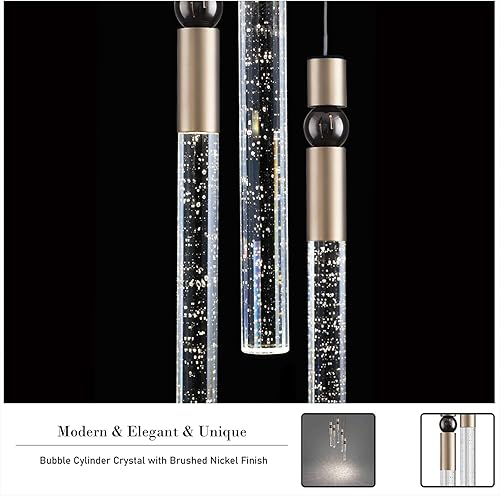 Miniatura 10 de JoollySun Lámpara colgante de cristal moderno Mini LED colgante lámparas colgantes para baño de isla de cocina - oro negro