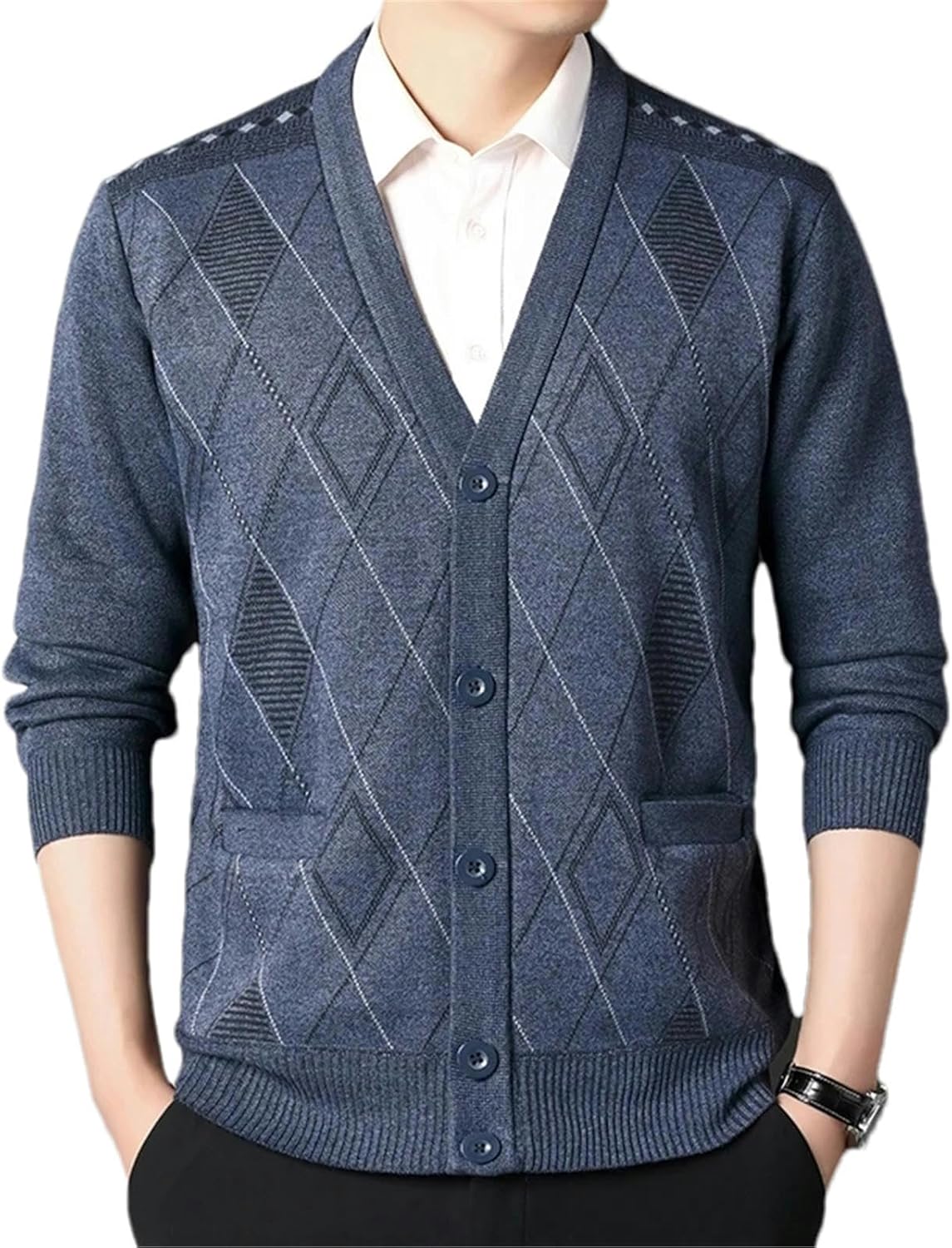 Men's Casual Knitted Cardigan V-Neck Sweater Men's Autumn Winter Clothes Button Knit Cardigans Mens Knitting Sweaters