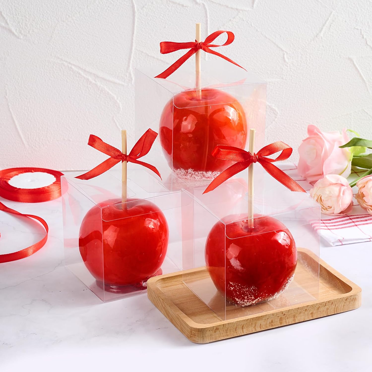 4x4x4 Inches Candy Boxes with Hole, Transparent