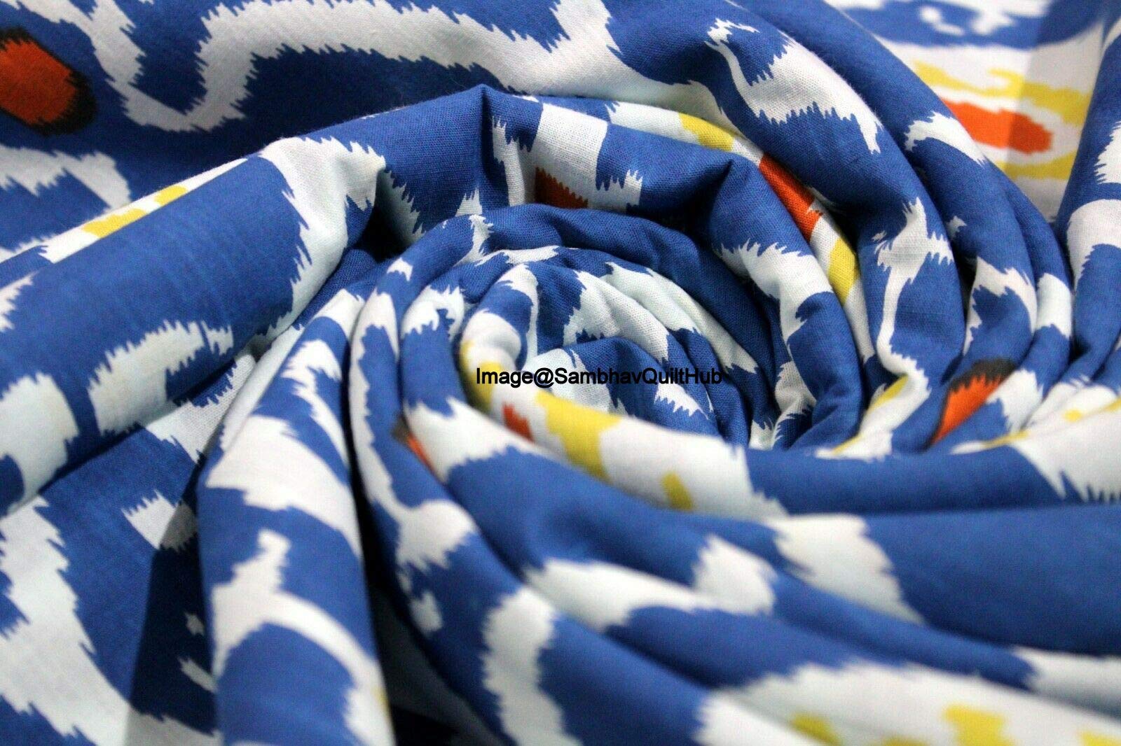 Multi Ikat Voile-Handblock-Stoff für floralen Ekat-Druck, Baumwolle, Nähen, Basteln, Schneidern, Laufen, natürliche Farbe, Sanganeri, indischer Blumendruckstoff, Meterware, Breite