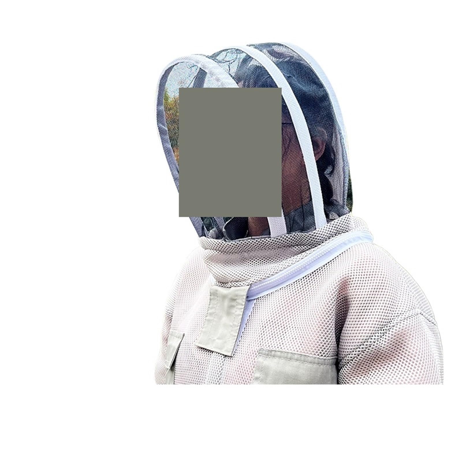 Tuta Apicoltore, Tuta anti-ape integrata in rete di cotone 3D Air, gilet for coltura, set completo anti-puntura e traspirante(White,XL)