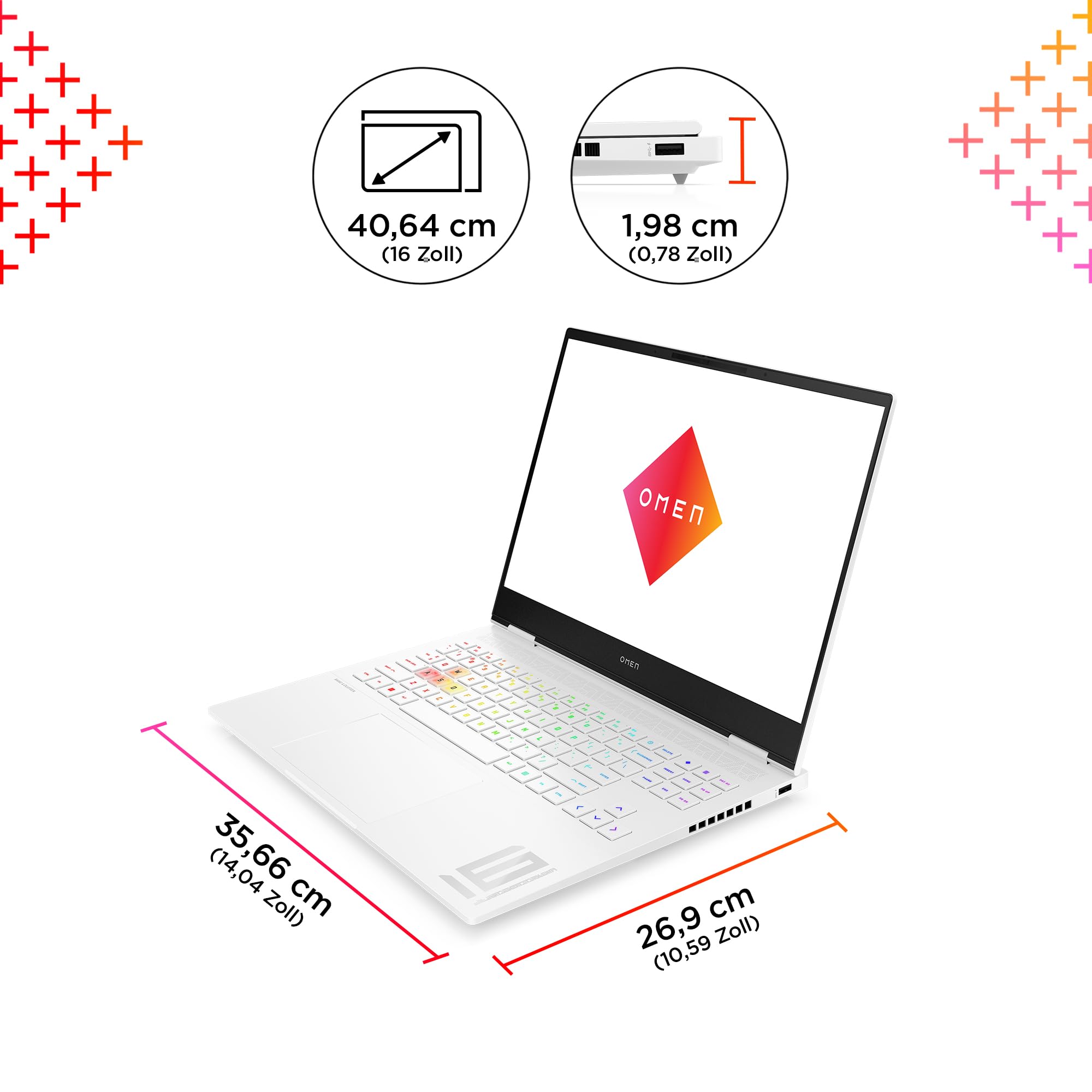 HP Omen Gaming Laptop | 16 Zoll WQXGA-240 Hz | Intel Core i7-14700HX | 32 GB DDR5 RAM | 1TB SSD | NVIDIA GeForce RTX 4060 (8GB) | QWERTZ | Windows 11 Home | Weiß