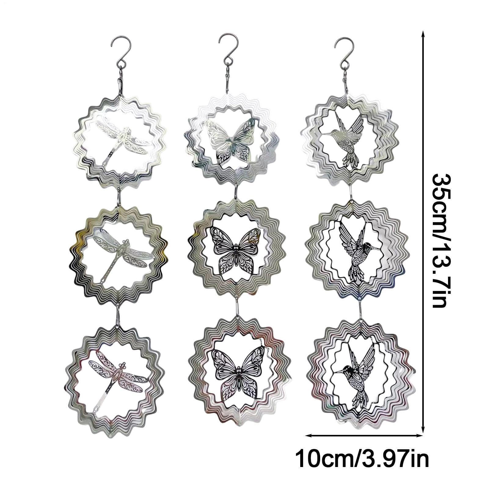 Carillon éolien extérieur réfléchissant antirouille - Dispositifs anti-oiseaux pour patio, porche, jardin, balcon, pelouse, maison, porte, fenêtre, utilisation en intérieur