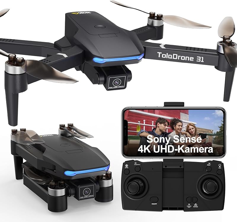 Toladrone TD31GPS 4K Drón GPS Navigációval - 5G WiFi FPV Élőkép, Kefenélküli Motor, Automatikus Visszatérés, Követés Funkció, Kezdőknek és H