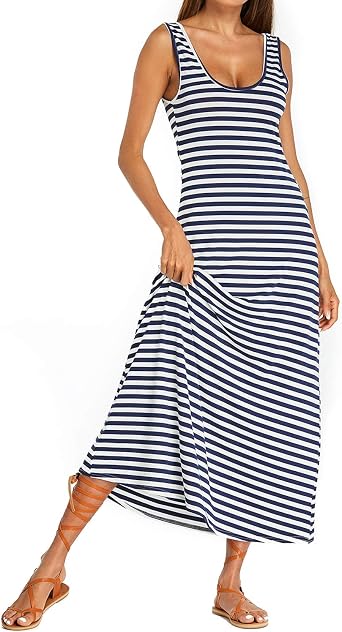 Kidsform Women Striped Maxi Dress 