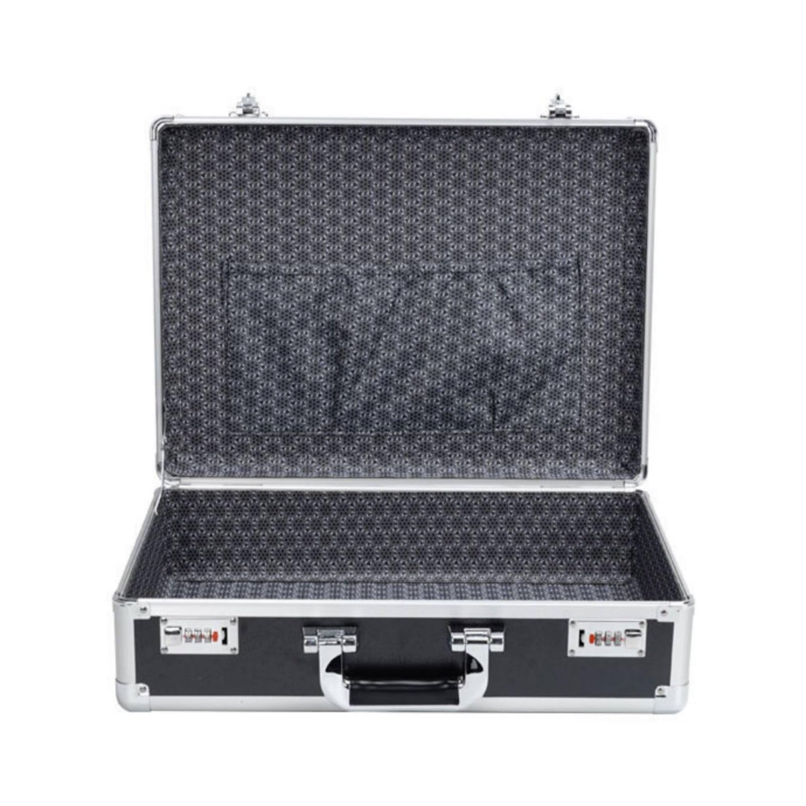 Sharplace Valigetta Portaoggetti in Alluminio Cassetta Cassaforte Scatola Contenitore Custodia con Doppia Serratura Combinazione Struttura Rinforzata Adatta per, Nero, size to 4
