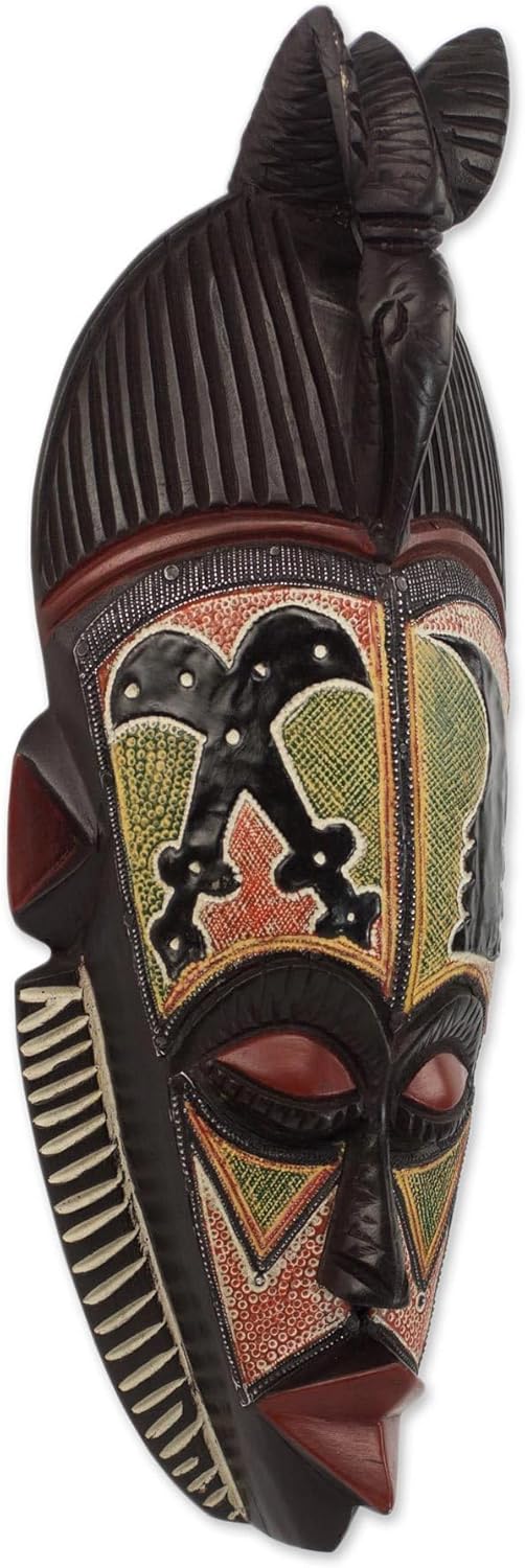 NOVICA Decorative Wood Mask, Multicolor (288869)