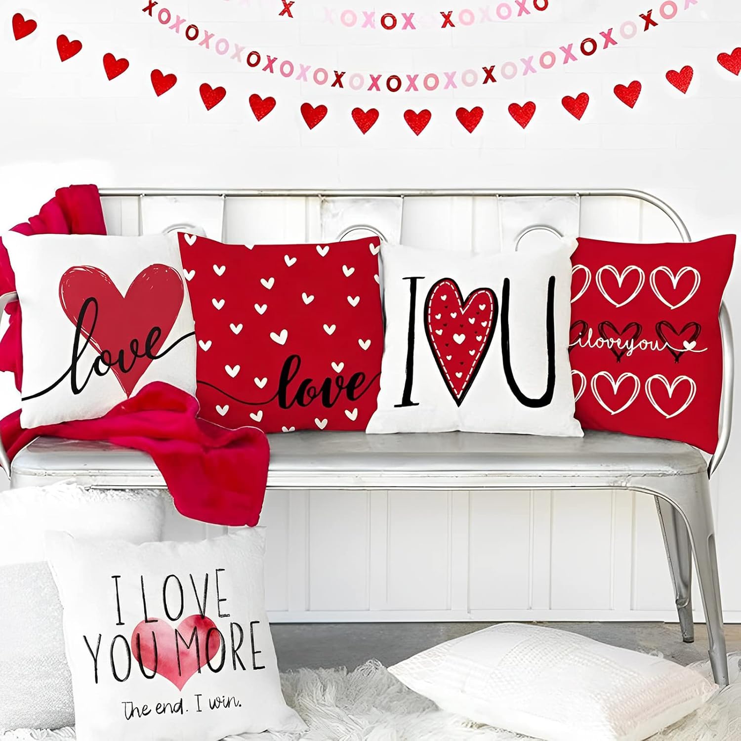 DFXSZ PTK017A18 - Juego de 2 fundas de almohada de San Valentín de 18 x