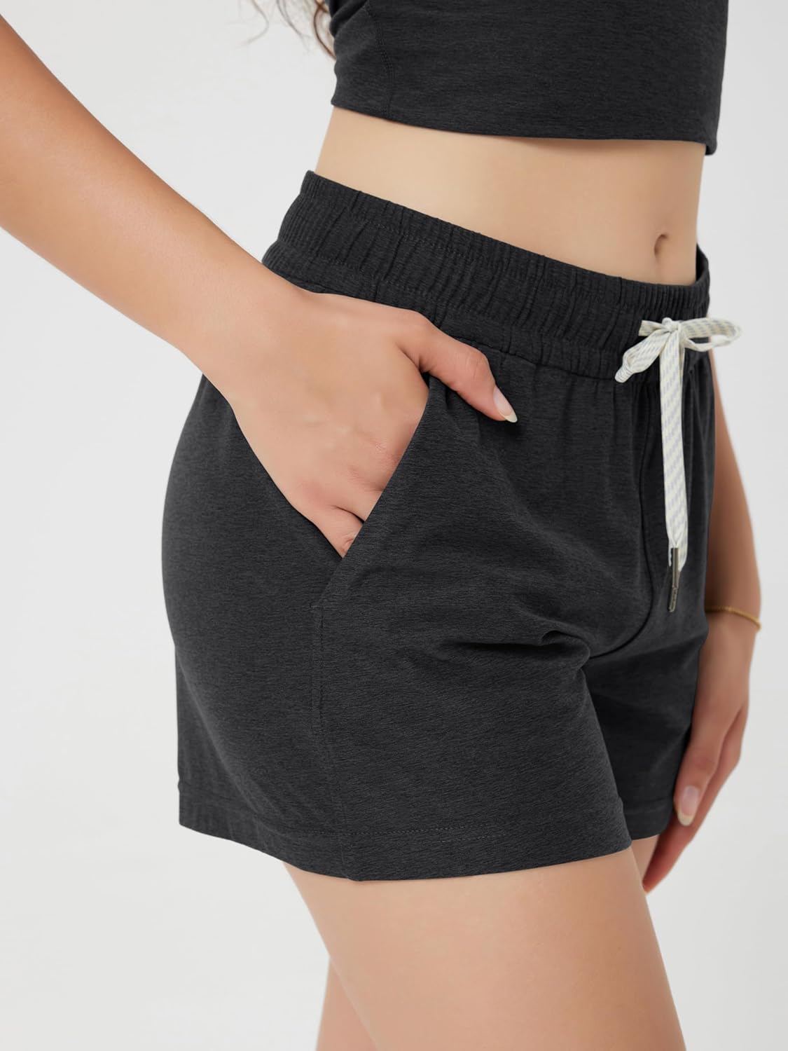 ODODOS Women's Relaxed-Fit Shorts Ultra Soft odSTRATUM Tech Mid Rise Shorts with Pocket 3.5" Inseam-Moisture Wicking UPF 50+ - Image 4