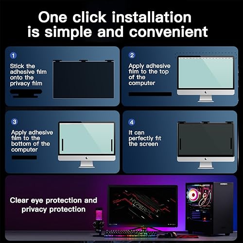 Miniatura 13 de Paquete de 2 pantallas magnéticas colgantes de privacidad para computadora de 27 pulgadas para monitor de pantalla ancha de 16:9, pantalla de