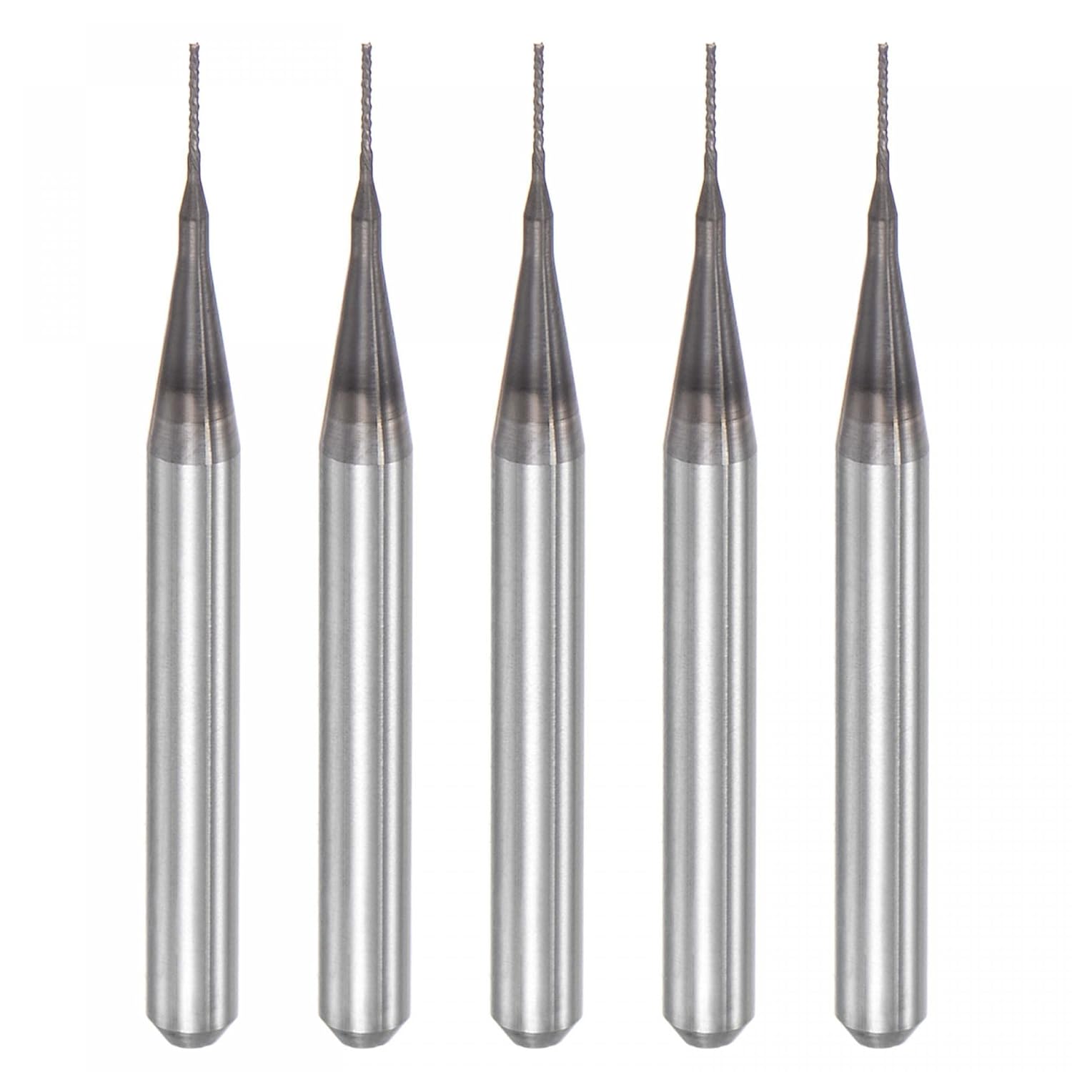 uxcell End Mill CNC Router Bits, 2.5mm x 12mm 1/8" Shank Diamond Film Coated Carbide Engraving Bit Milling Cutter Left Hand for PCB Plastic Fiber Wood 5pcs