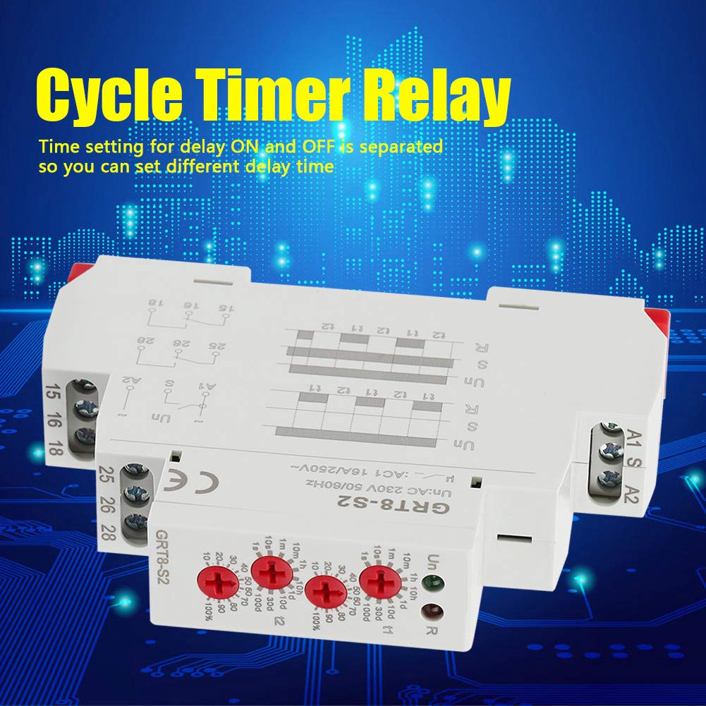 GRT8- Mini timer a ciclo asimmetrico ON/OFF Relè temporizzato a ciclo ripetuto CA 220 V