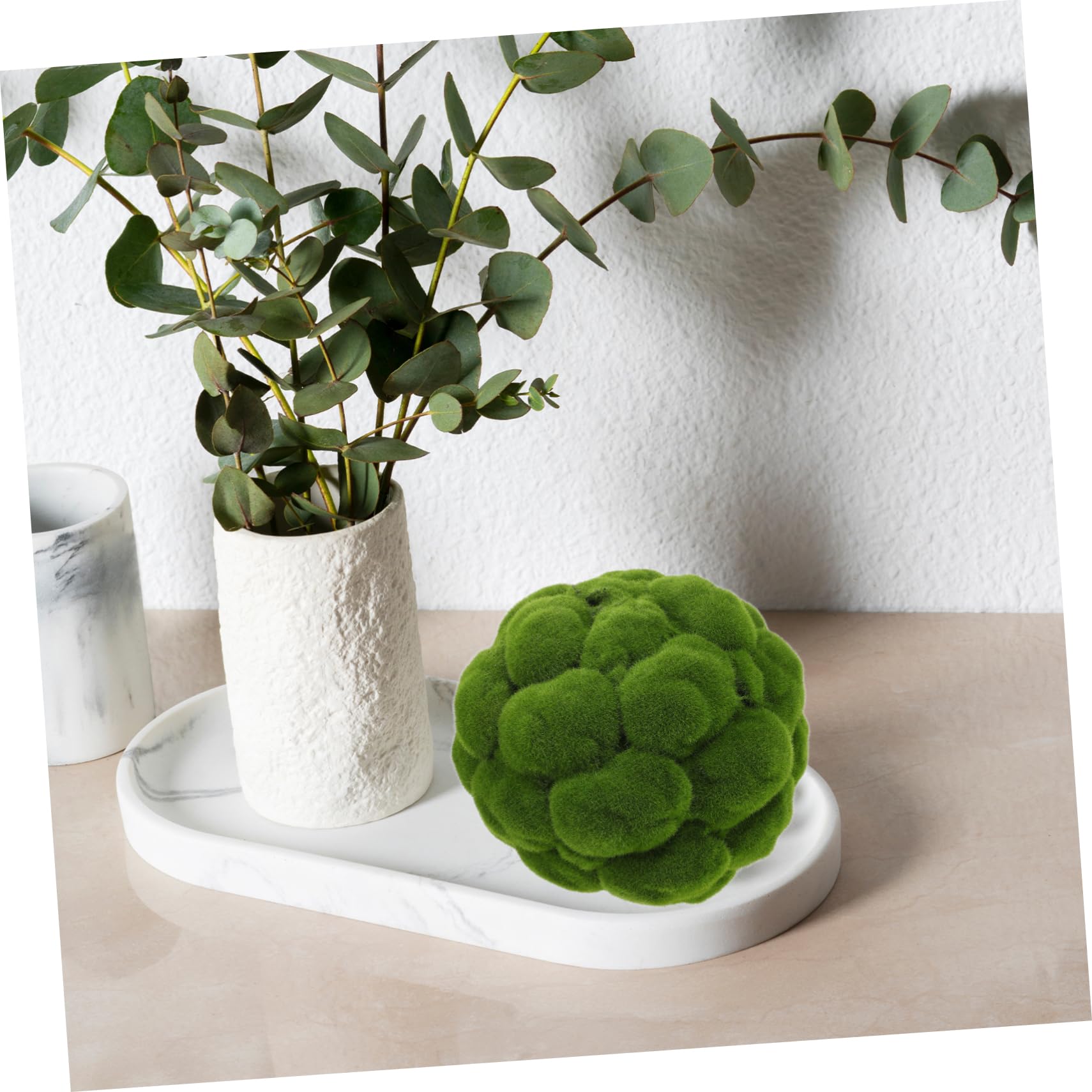 ORFOFE Bola de Musgo Artificial Decorativa de PVC Verde, Colgante