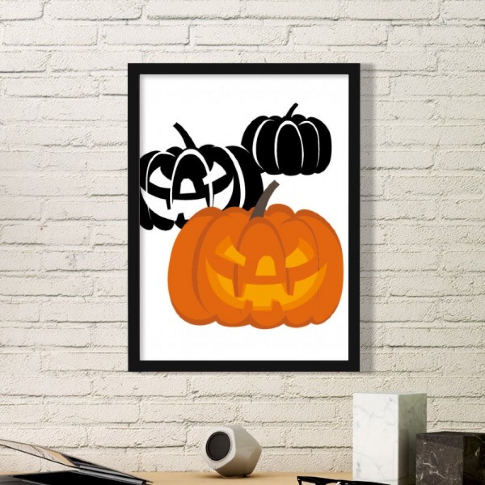 Cadre Photo Halloween Simple Trois Citrouilles Déco Prête à Poser