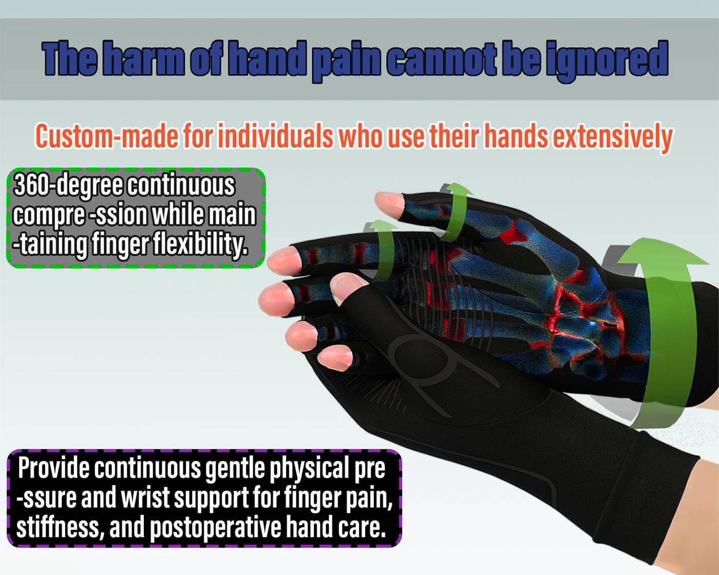 Compression Arthritis Gloves for Women&man, Fingerless Sports Gloves