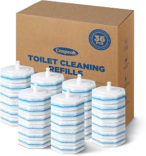 Caspeak 36 Ct Toilet Wand Refills for Clorox Wand: 5X Cleaning Power, Durable No-Fall Design, Fresh Scent Disposable Scrubbers