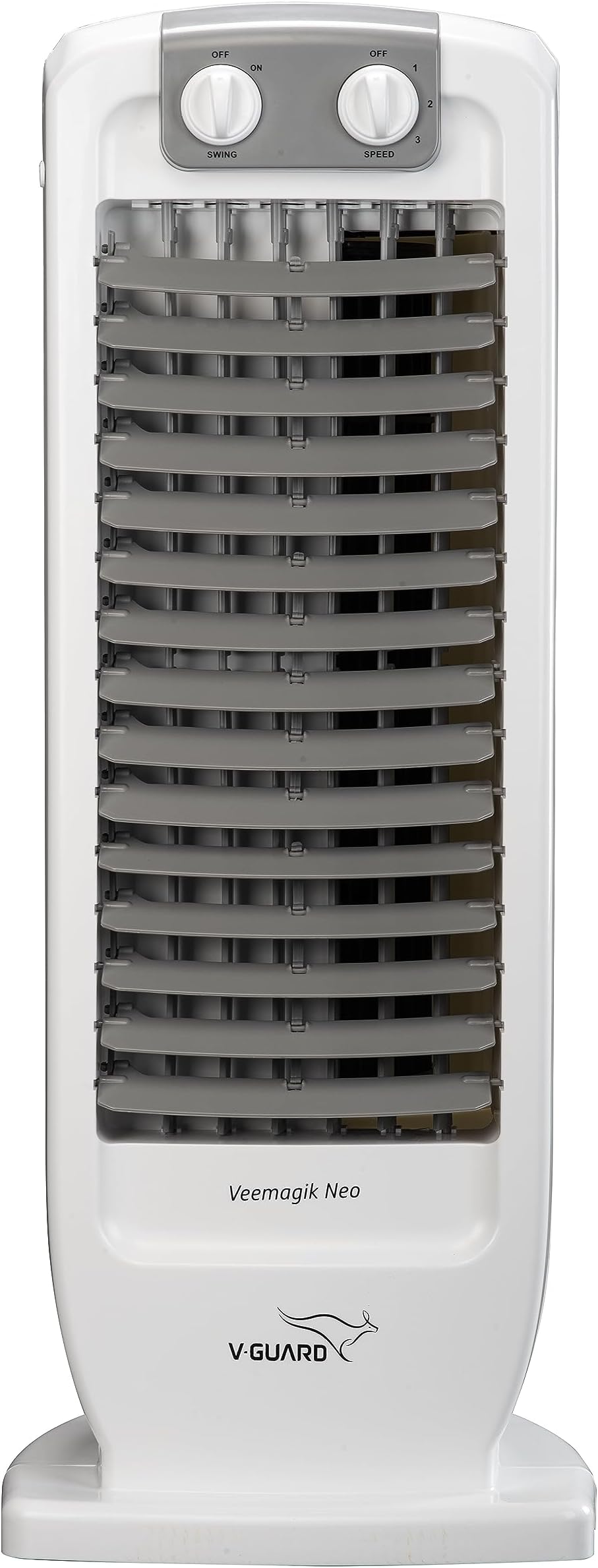 V-Guard Veemagik Neo 17 (43.5cm) Tower Fan | 1300 RPM | 2401 CFM Air Flow | (Grey White) | 18-Months Warranty